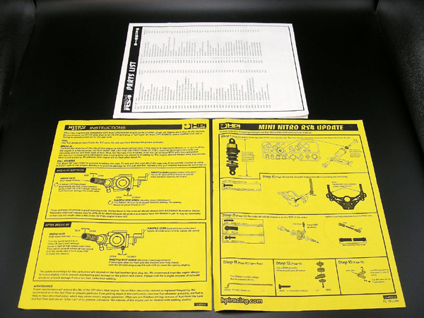 Vintage 1998 HPI 1/10 NITRO MINI RS4 Original User's Guide